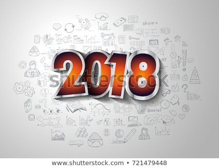 Сток-фото: 2018 New Year Infographic And Business Plan Backgroundwith