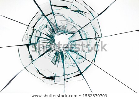 ストックフォト: Broken Window On White Background