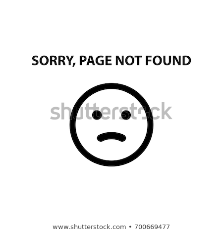 Stockfoto: 404 Error Page Not Found Emoticon - Vector Illustration