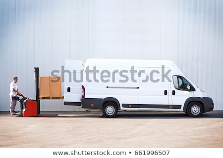 Stock fotó: Shipping Cartons Delivery Van