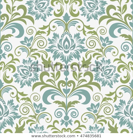 Stock fotó: Abstract Vintage Seamless Damask Pattern Floral Ornate