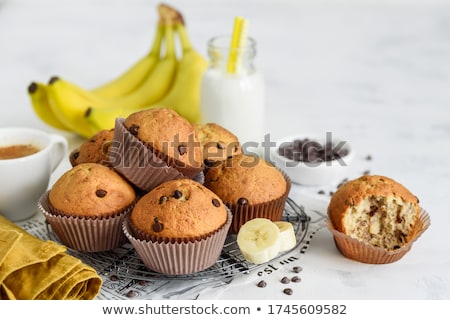 Foto stock: Chocolate Muffins With Banana