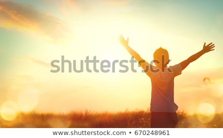 ストックフォト: Silhouette Of A Young Child On Backlit