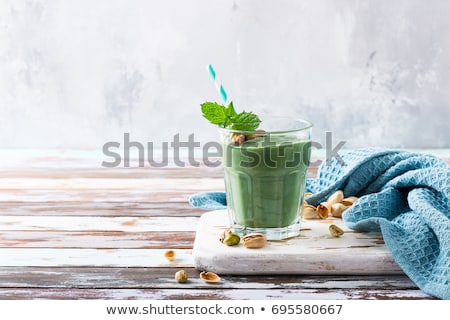 Stock fotó: Banana Cocktail And Fresh Bananas On The Old Wooden Background