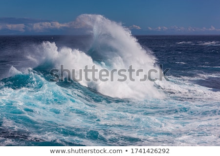 Foto stock: Breaking Waves On The Coast Of Tenerife Island Canary Islands Atlantic Ocean Spain