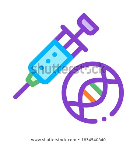 Stockfoto: Syringe Injection Vaccine Biomaterial Vector Icon