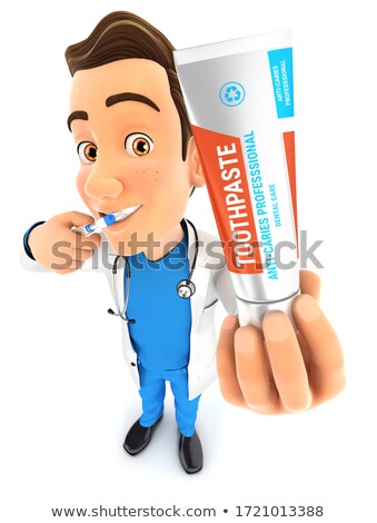 3d Doctor Holding Tube Of Toothpaste Zdjęcia stock © 3dmask