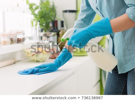 Сток-фото: Woman With Cleaning Products