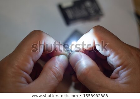 Stock photo: An Electrician Checking His Voltmeter