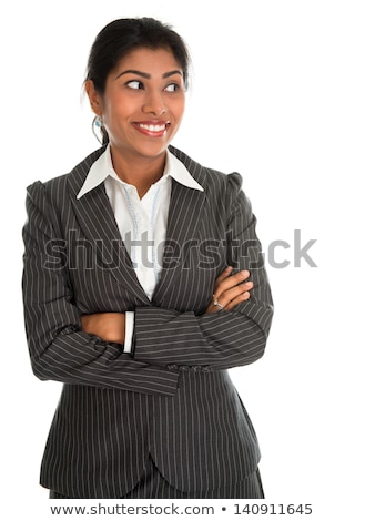 Indian Businesswoman Hands Folded Looking Side Foto d'archivio © szefei