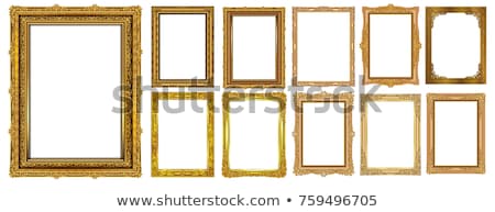 Foto stock: Set Of Vintage Gold Picture Frame Isolated