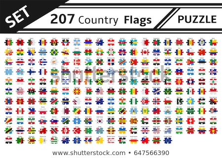Canada And France Flags In Puzzle Foto stock © noche