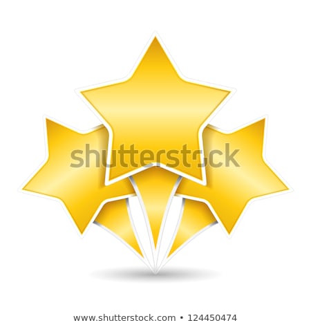 Stock photo: 3 Star Golden Vector Icon Design