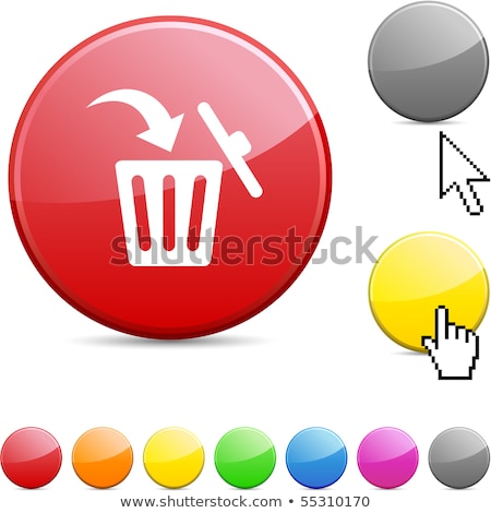 Сток-фото: Recycle Bin Red Vector Icon Button
