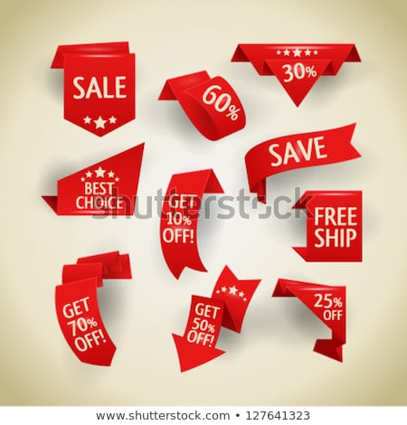 Stockfoto: Violet Collection Of Sale Discount Origami Styled Website Ribbons Corners Labels Curls And Tabs