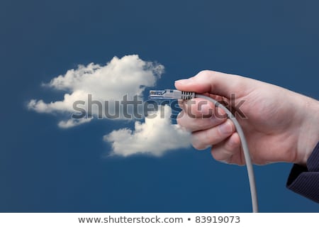 Foto stock: Lan Cable Connected To Cloud Service