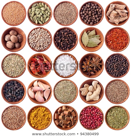 [[stock_photo]]: Spices - Anise Cinnamon Cloves In Wooden Bowls On A Wood White Background