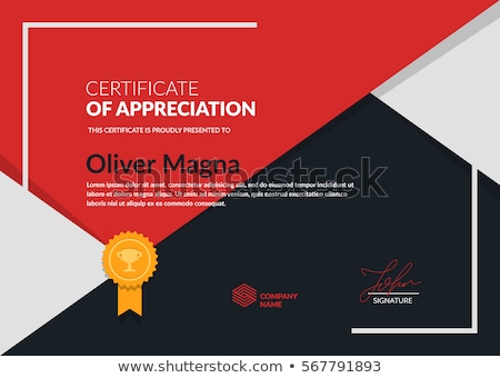 Foto stock: Modern Certificate Template Design With Geometric Red And Black