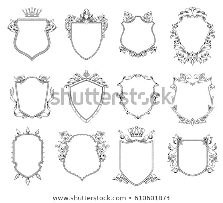 Stock fotó: Heraldic Shields Vintage Elements Decorative Set Heraldic Sign