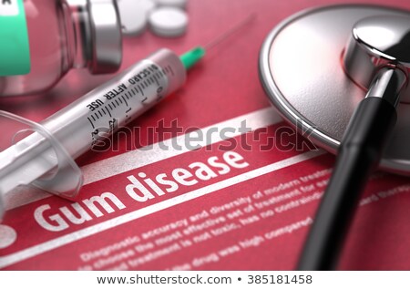 Zdjęcia stock: Gum Disease - Printed Diagnosis On Red Background