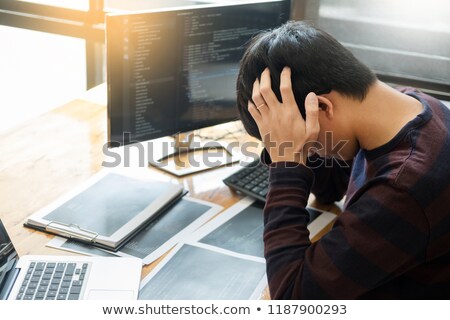 ストックフォト: Young Modern Stressed Programmer Businessman A Brake From Workin