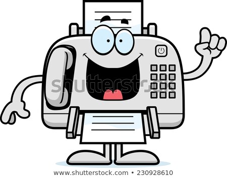 Stockfoto: Cartoon Fax Machine Idea