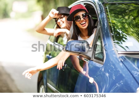 Stock photo: Happy Couple With Backpacks Having Fun Outdoors