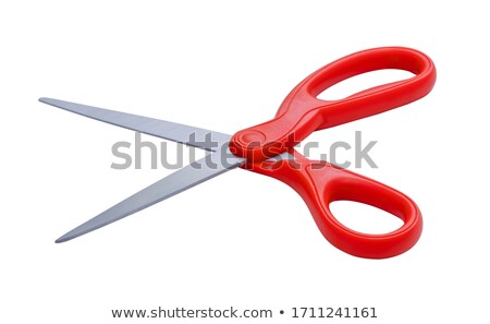 Foto d'archivio: Red Scissors Isolated On A White Background