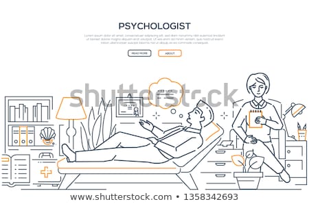 Foto stock: Psychologist - Modern Line Design Style Web Banner