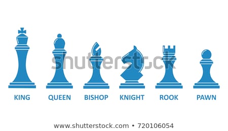 Foto d'archivio: Chess Piece Pawn White Figure Isolated On Blue