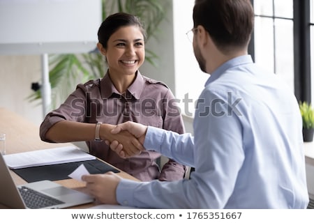Zdjęcia stock: Businessman Employee Candidate Shaking Hands With Company Leader