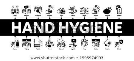 Foto stock: Hand Healthy Hygiene Minimal Infographic Banner Vector