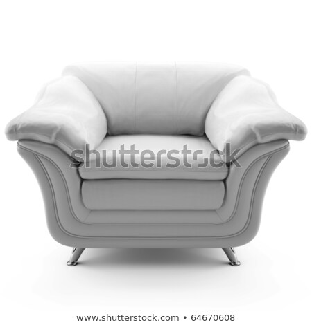 ストックフォト: This 3 D Image White Leather Armchair