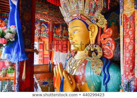 Foto stock: Large Buddha Statue In Ladakh India