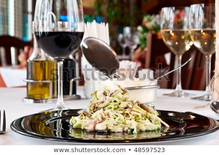 Green And Yellow Taliolini With Porcini Mushrooms Foto stock © luckyraccoon