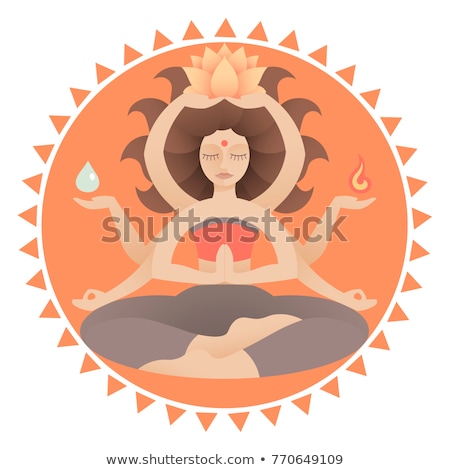 Zdjęcia stock: Vector Illustration Of Yoga Positions In Shiva Pose