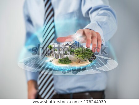 Stock photo: Business Man Presenting His Better World Project