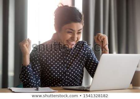 Stock photo: Indian Young Woman Celebrating Success