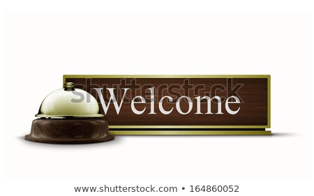 Zdjęcia stock: Welcome Desktop Sign And Service Bell