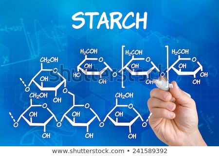 Stockfoto: Hand With Pen Drawing The Chemical Formula Of Starch