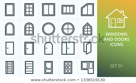 Foto stock: Round Flat Vector Icon For Arch