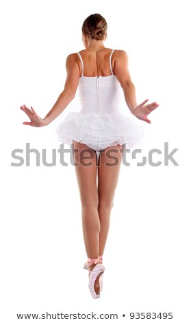 Stok fotoğraf: Back View Of Young Modern Ballet Dancer Isolated On White Background