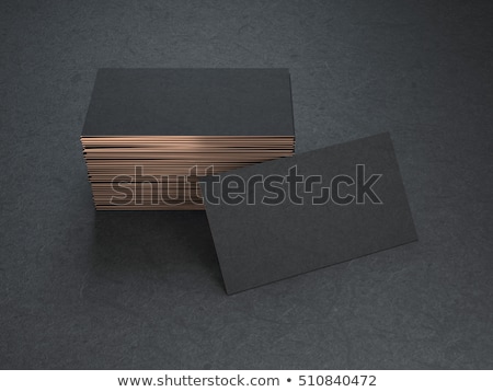 ストックフォト: Stack Of Blank Black Business Cards 3d Rendering