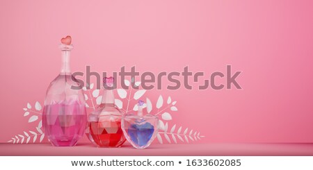 Сток-фото: Business Card With Red Wine Bottle And Glass 3d Rendering