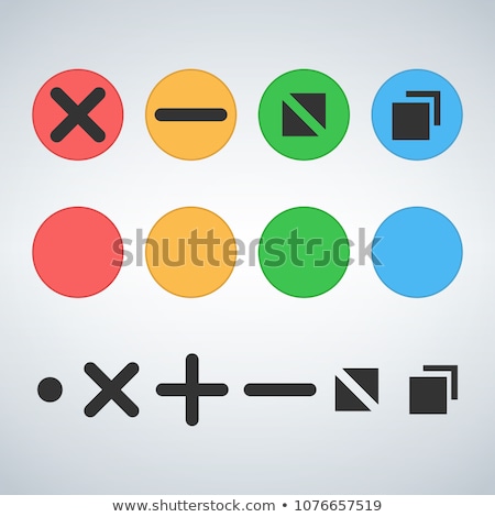 Zdjęcia stock: Clean Os Or Web Multicolor Buttons Template Close Minimize Zoom Full Screen And Expand Button Flat