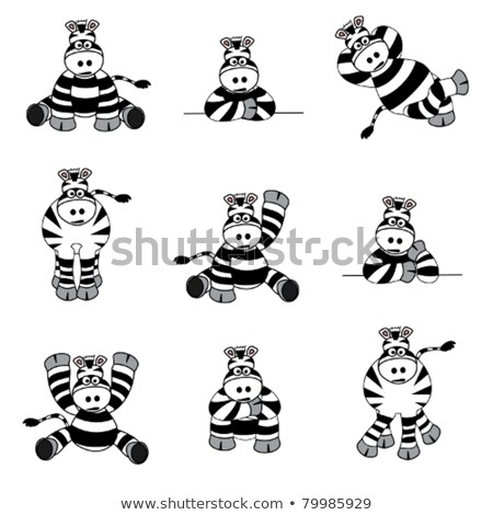 Stock foto: Cartoon Zebra Bored