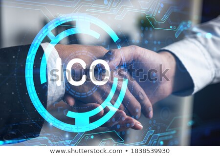 Foto stock: Business Team With Cryptocurrency Holograms