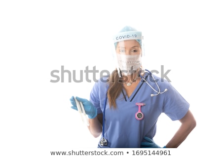 Stock photo: Doctor Nurse Pathologist Holding Swabs To Test Covid 19