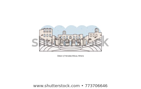 ストックフォト: Greek Ancient Theater Icon Vector Outline Illustration