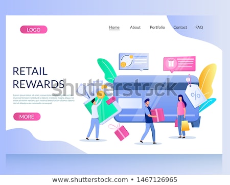 Stok fotoğraf: Discount And Loyalty Card Landing Page Template